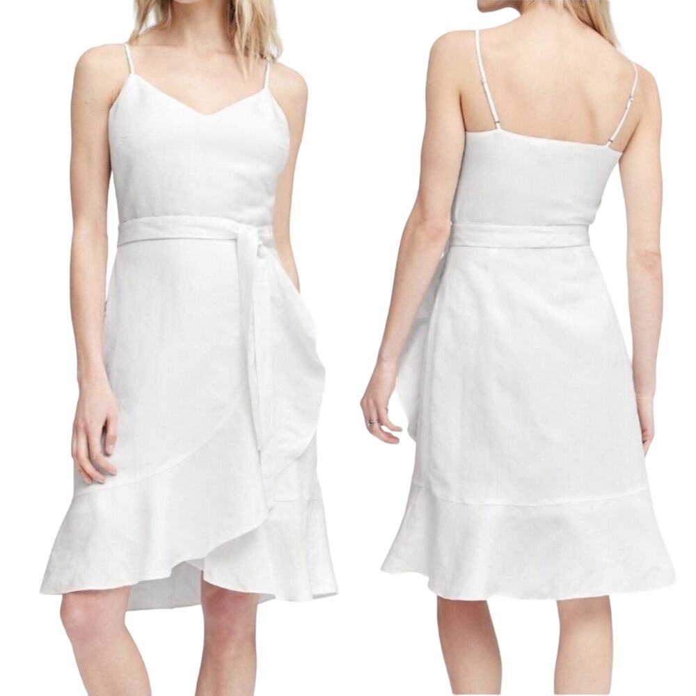 Banana Republic White Wrap Mini Dress
